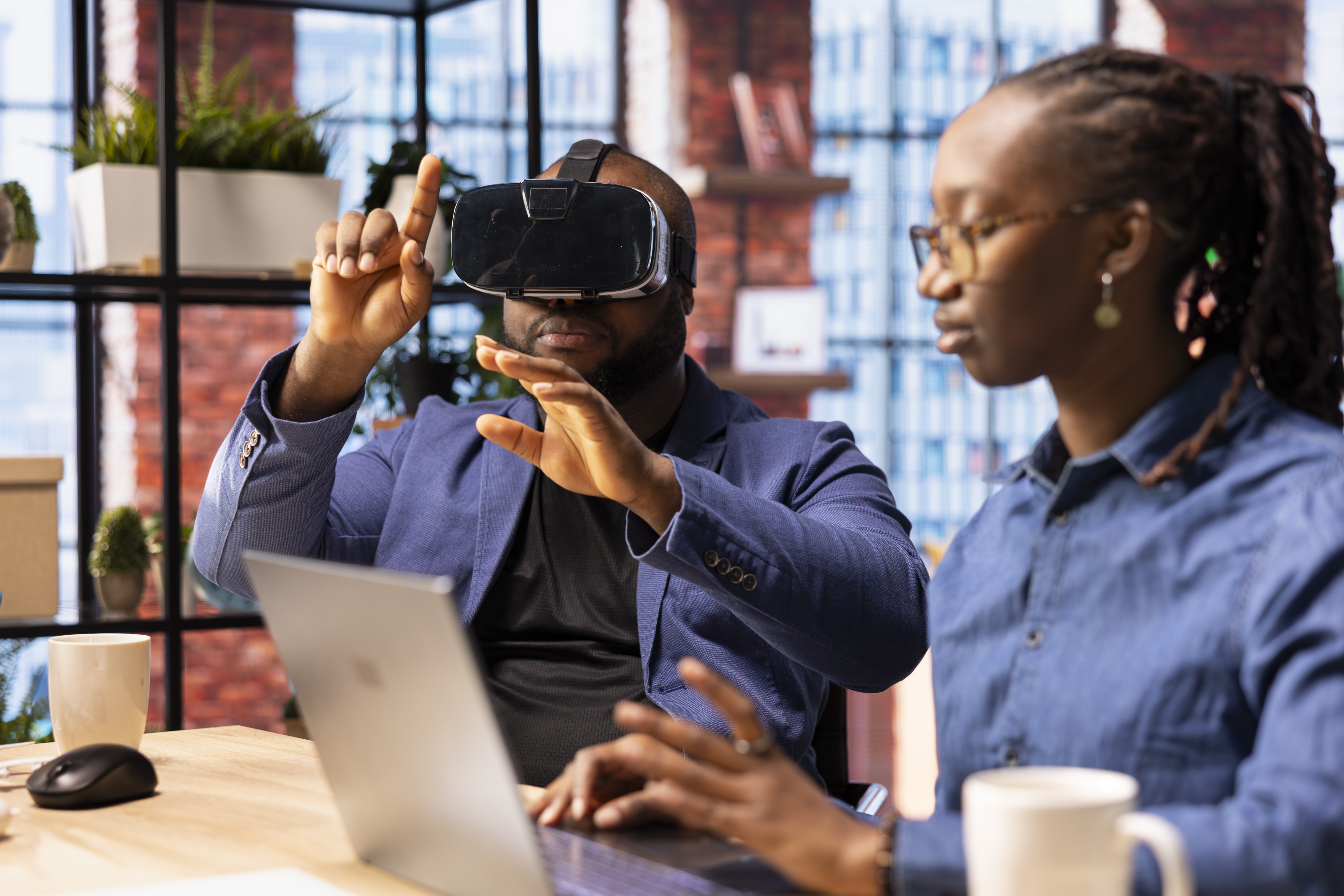 Advanced insurance technology and African business professionals
